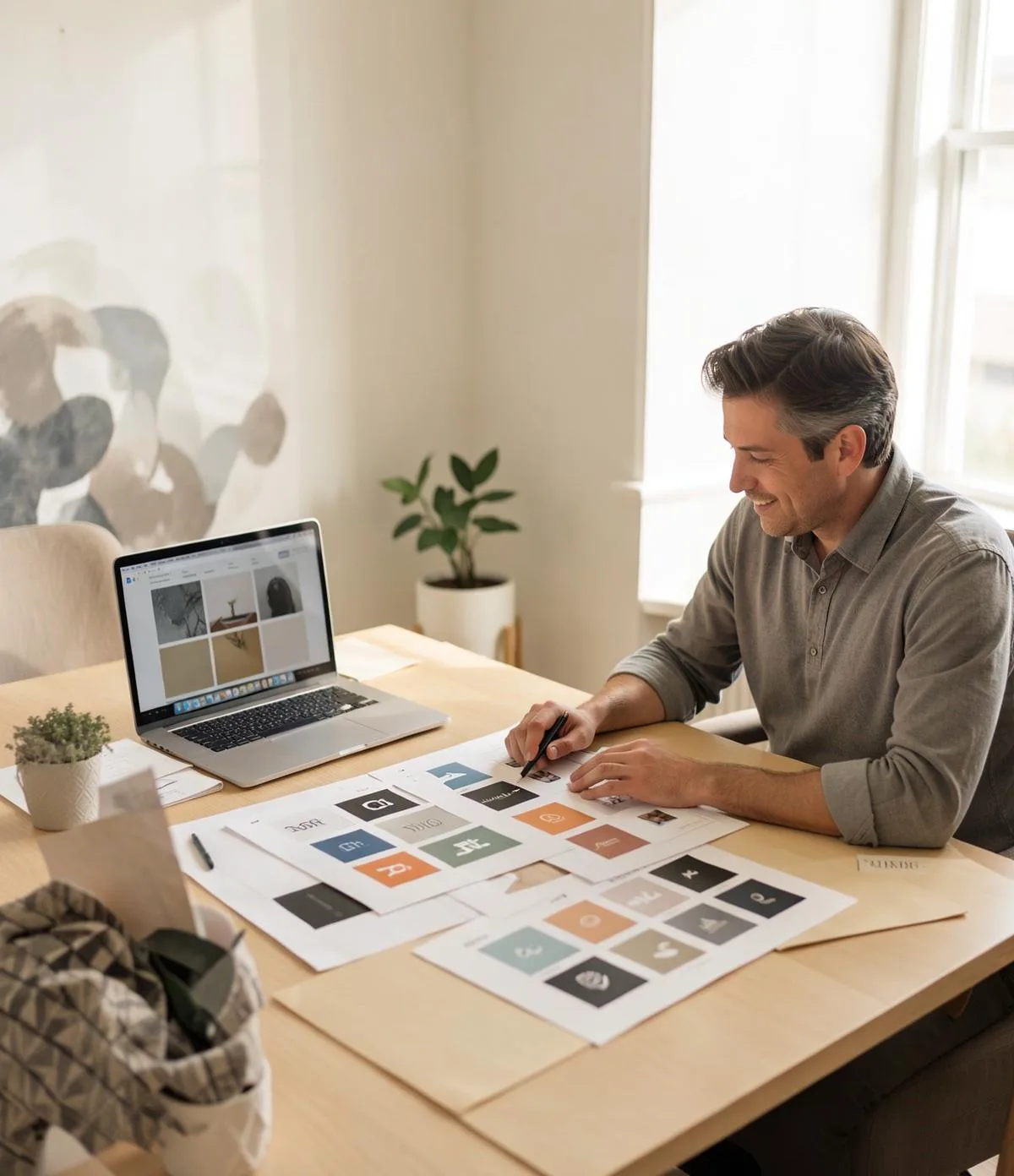 Designogram creative team reviewing brand strategy